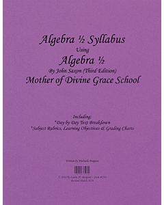 Algebra 1/2 Syllabus (Saxon 3rd Edition)