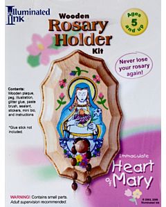Wooden Rosary Holder Kit Immaculate Heart of Mary