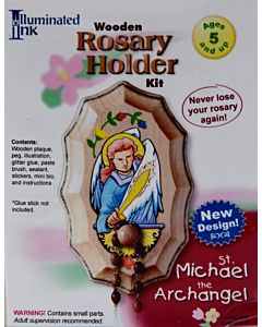 Wooden Rosary Holder Kit  St Michael the Archangel