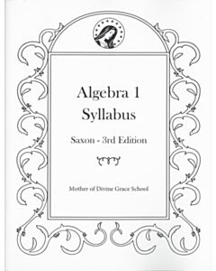 Algebra I Syllabus (Saxon 3rd Edition)