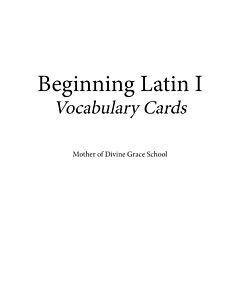 Beginning Latin 1 Vocabulary Cards