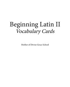 Beginning Latin 2 Vocabulary Cards