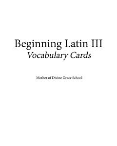 Beginning Latin 3 Vocabulary Cards